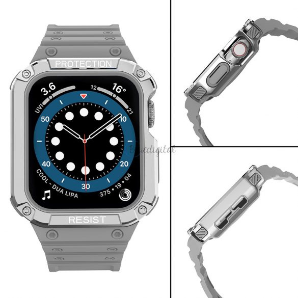 Protejați banda de curea Band cu husă pentru Apple Watch 7 / SE (41/40 / 38mm) husăul Armored Watch Husă Gray