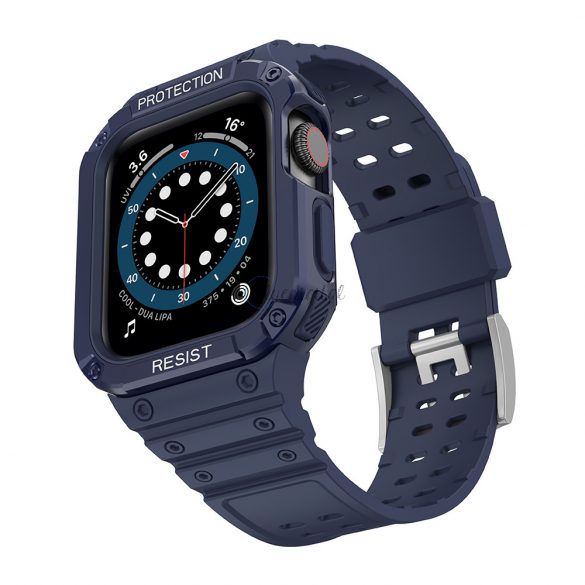 Curea de protecție cu bandă cu carcasă pentru Apple Watch 7 / SE (41/40 / 38 mm) Carcasă Armored Watch Cover Albastru