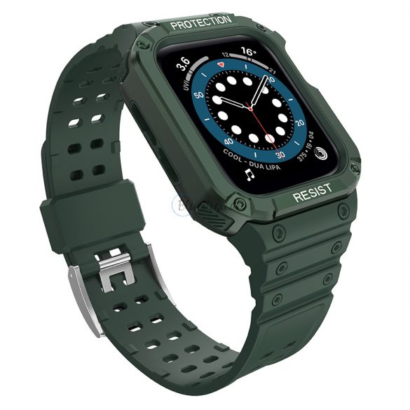 Protectie curea Curea cu carcasa cu carcasa pentru Apple Watch 7 / SE (41/40 / 38mm) Carcasa Armored Watch Cover Verde