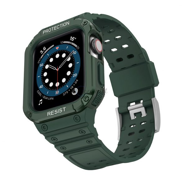 Protectie curea Curea cu carcasa cu carcasa pentru Apple Watch 7 / SE (41/40 / 38mm) Carcasa Armored Watch Cover Verde