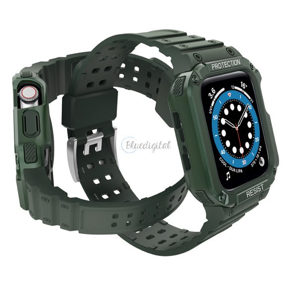 Protectie curea Curea cu carcasa cu carcasa pentru Apple Watch 7 / SE (41/40 / 38mm) Carcasa Armored Watch Cover Verde