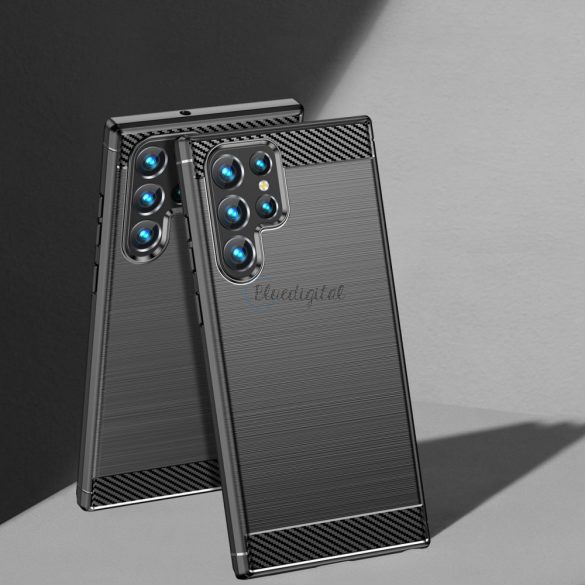 Husă din carbon Husă flexibil pentru Samsung Galaxy S22 Ultra negru