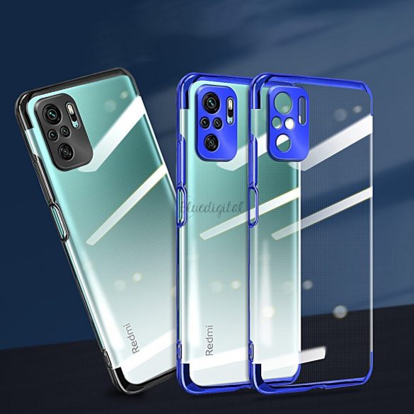 Clear Color husă Gel TPU Electroplating cadru Husă pentru Xiaomi Redmi Note 10 5G / Poco M3 Pro roșu