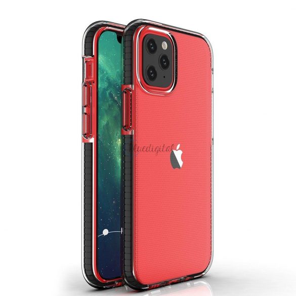 Spring Case Husă de protecție transparentă din gel TPU cu cadru colorat pentru iPhone 13 Pro Max negru