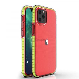 Spring Case Husa de protectie in gel TPU transparent cu cadru colorat pentru iPhone 13 mini galben