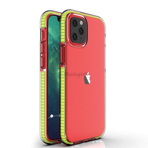 Spring Case Husa de protectie in gel TPU transparent cu cadru colorat pentru iPhone 13 mini galben