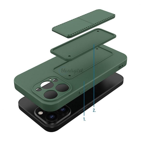 Wozinsky Kickstand husă Husă de silicon flexibil cu un stand iPhone 13 Pro Max albastru