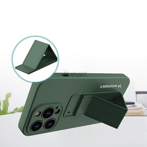 Wozinsky Kickstand husă Husă de silicon flexibil cu un stand iPhone 13 Pro Max albastru