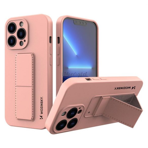 Husa Wozinsky Kickstand Husa flexibila din silicon cu suport iPhone 13 Pro Max roz