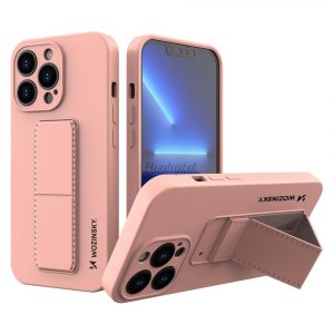 Wozinsky Kickstand Husă Husă de silicon flexibil cu un stand iPhone 13 roz