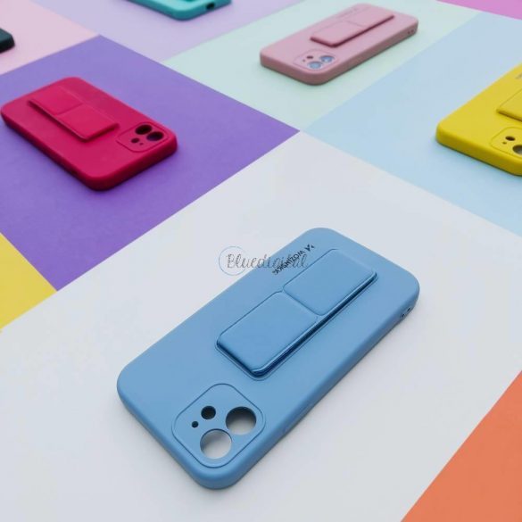 Husa Wozinsky Kickstand Husa flexibila din silicon cu suport iPhone 13 mini bleumarin