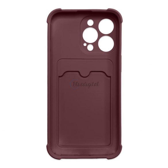 Husa Card Armor pentru iPhone 13 mini portofel pentru carduri Airbag carcasa blindata raspberry