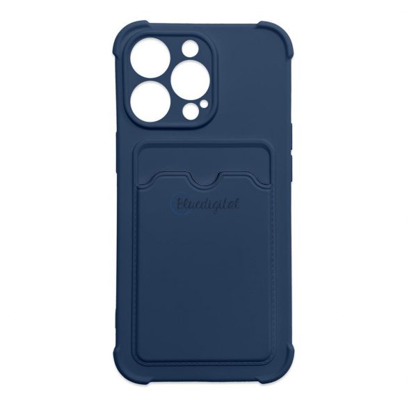 Husa Card Armor pentru iPhone 13 mini portofel pentru carduri Airbag carcasa blindata bleumarin