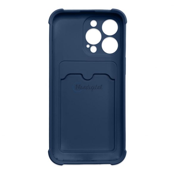 Husa Card Armor pentru iPhone 13 mini portofel pentru carduri Airbag carcasa blindata bleumarin