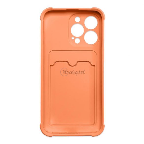 Husa Card Armor pentru iPhone 13 mini portofel pentru carduri Airbag carcasa blindata portocalie