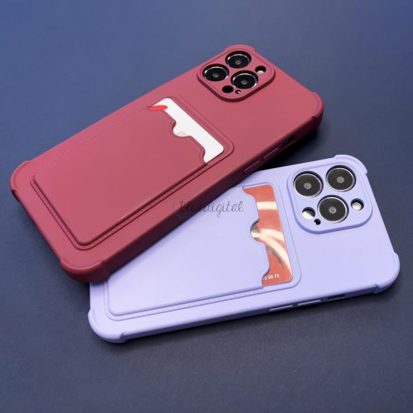 Husa Card Armor pentru iPhone 11 Pro portofel pentru carduri Airbag carcasa blindata raspberry