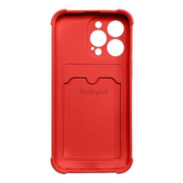 Husa Card Armor pentru iPhone 11 Pro Max Portofel pentru carduri Airbag carcasa blindata rosie