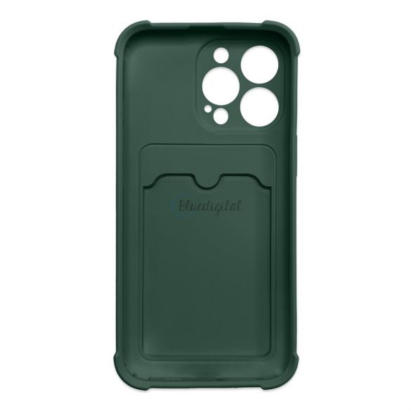 Husă card Armor pentru iPhone 12 Pro portofel pentru carduri Airbag carcasă blindată verde