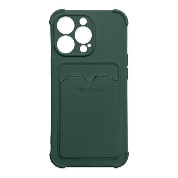 Husa Card Armor pentru iPhone 12 Pro Max Portofel pentru carduri Airbag carcasa blindata verde