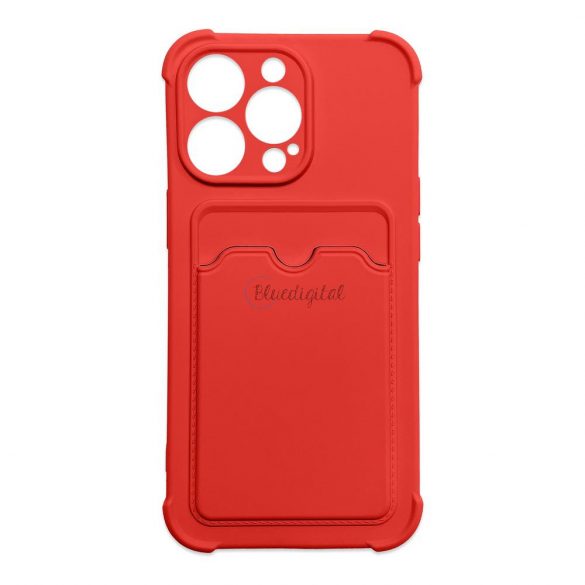 Husa card Armor pentru Xiaomi Redmi 10X 4G / Xiaomi Redmi Note 9 portofel pentru carduri Airbag carcasa blindata rosie