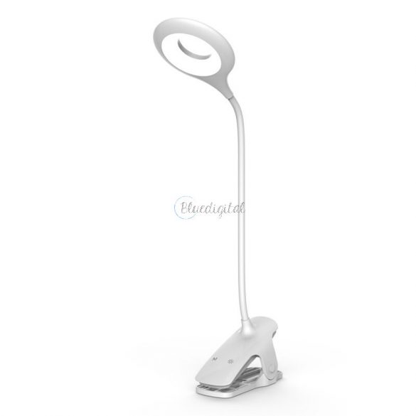 Lampa de citit fara fir LED cu clip + cablu micro USB alb