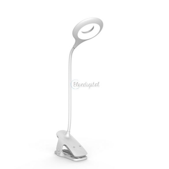 Lampa de citit fara fir LED cu clip + cablu micro USB alb