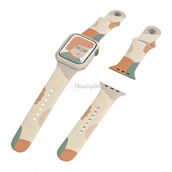 Cinturino Moro per Apple Watch 7/6 / SE / 5/4/3/2 (41mm / 40mm / 38mm) Silicon Strap Camo Watch Bracelet (5)