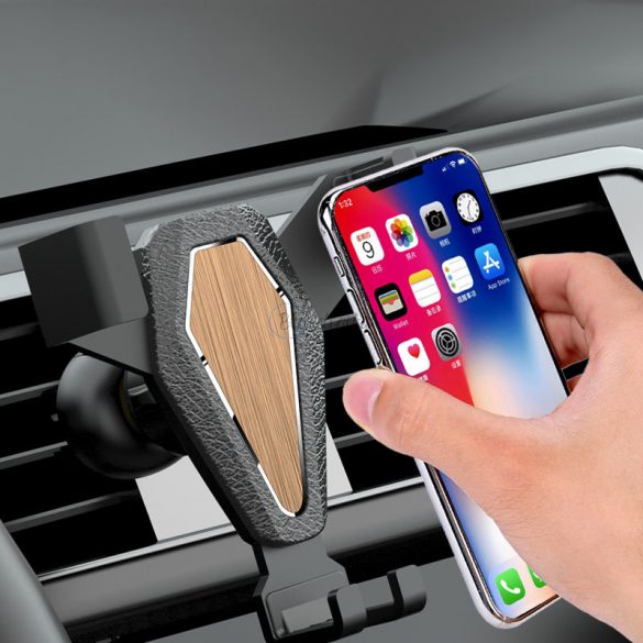 Suport auto Gravity pentru smartphone, grilă de aerisire neagră (YC07)