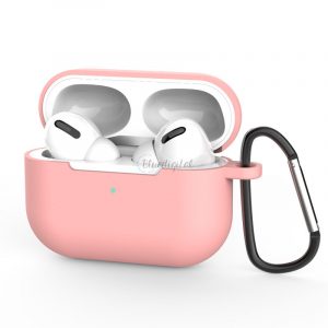 Husă pentru AirPods Pro 2 / AirPods Pro Husă moale din silicon pentru căști + breloc cu închidere homar pandantiv roz (carcasa D)