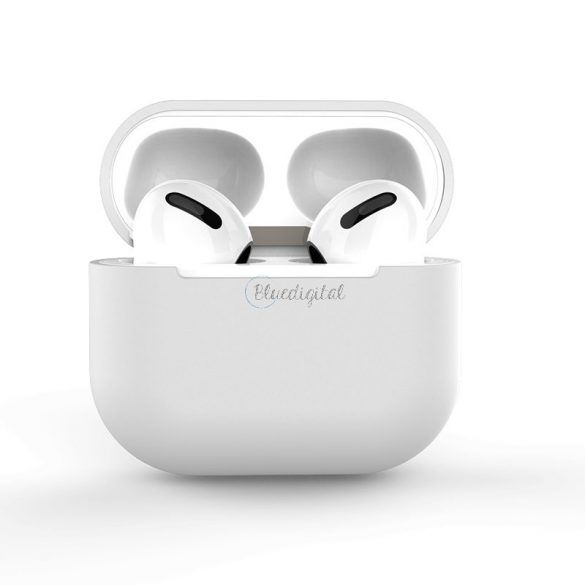 Husa pentru AirPods Pro husa moale din silicon pentru casti alb (carcasa C)