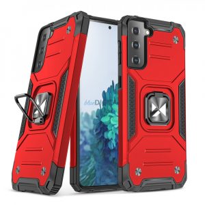 Husa Wozinsky Ring Armor Tough Hybrid + Suport magnetic pentru Samsung Galaxy S22 + (S22 Plus) Roșu