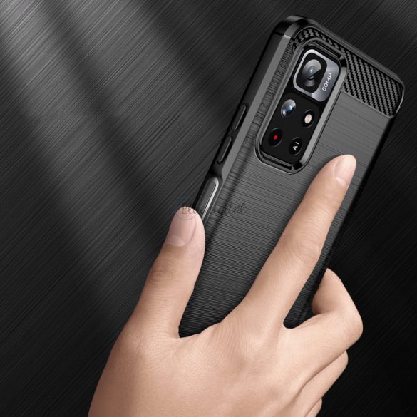 Carbon husă flexibil Husă Sleeve pentru Xiaomi Redmi Note 11 negru