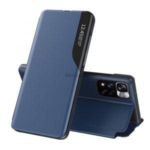 Eco Leather View Husă husă elegant cu flip Husă și funcția de stand Xiaomi Redmi Note 11 Pro + 5G (China) / 11 Pro 5G (China) / Mi11i HyperCharge / Poco X4 NFC 5G albastru