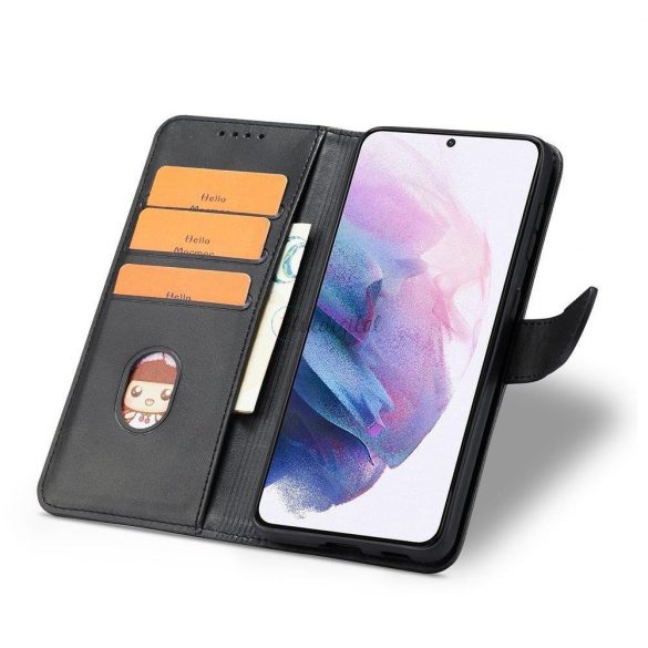 Husă Magnet Husă elegantă cu Husă cu clapetă și funcție stand pentru Samsung Galaxy S22 Ultra negru