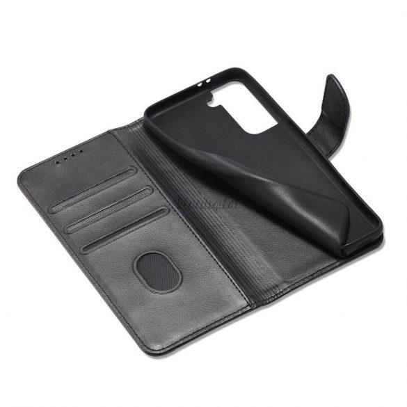 Husă Magnet Husă elegantă cu Husă cu clapetă și funcție stand pentru Samsung Galaxy S22 Ultra negru