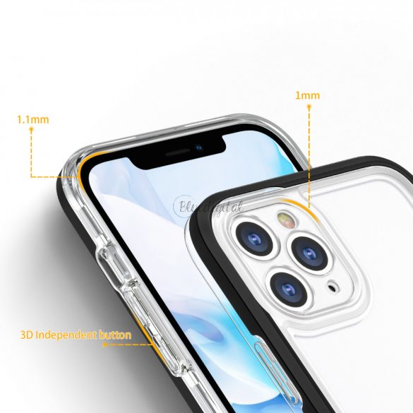 Clear 3in1 husă pentru iPhone 11 Pro Max husă gel Husă cu cadru negru