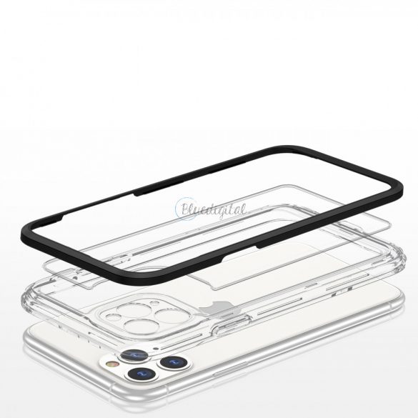 Clear 3in1 husă pentru iPhone 11 Pro Max husă gel Husă cu cadru negru