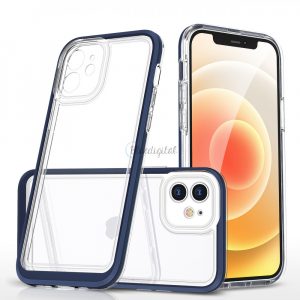 Clear 3in1 husă pentru iPhone 12 albastru cadru gel Husă