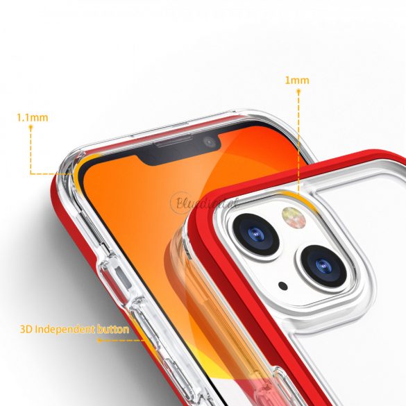 Husă Clear 3in1 pentru iPhone 13 Frame Husă Gel Red