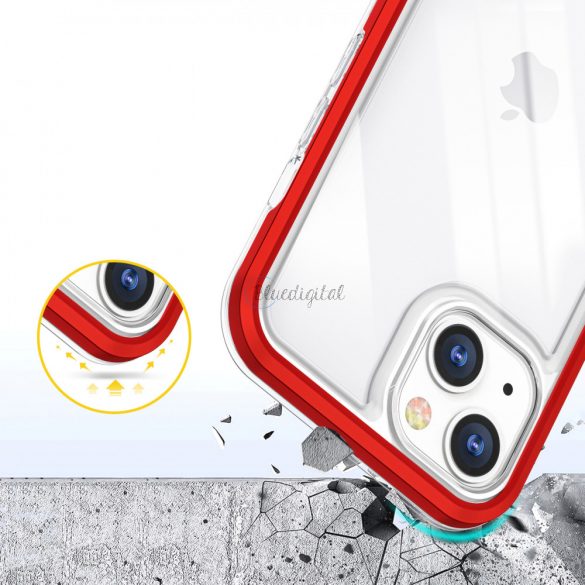 Husă Clear 3in1 pentru iPhone 13 Frame Husă Gel Red