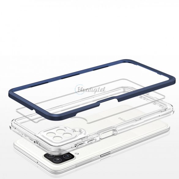 Husă Clear 3in1 pentru Samsung Galaxy A12 5G Frame Gel Husă Albastru