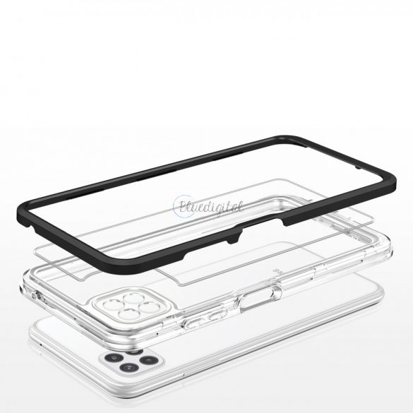 Husă Clear 3in1 pentru Samsung Galaxy A22 5G Frame Gel Husă Negru