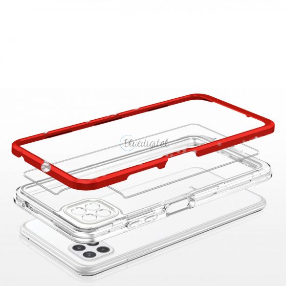 Husă Clear 3in1 pentru Samsung Galaxy A22 5G Frame Gel Husă Roșu