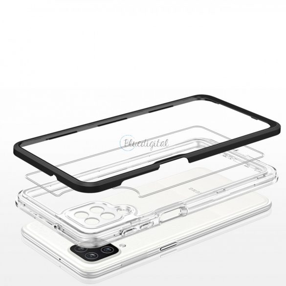 Husă Clear 3in1 pentru Samsung Galaxy A22 4G Frame Gel Husă Negru