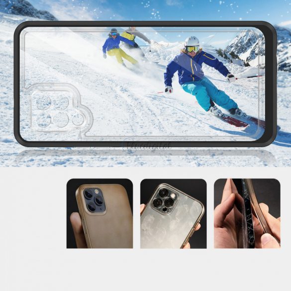 Husă transparentă 3 în 1 pentru Samsung Galaxy A42 5G Cadru Gel Husă Neagră