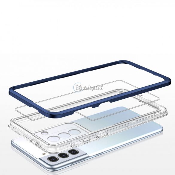 Husă Clear 3in1 pentru Samsung Galaxy S21 5G Frame Gel Husă Albastru