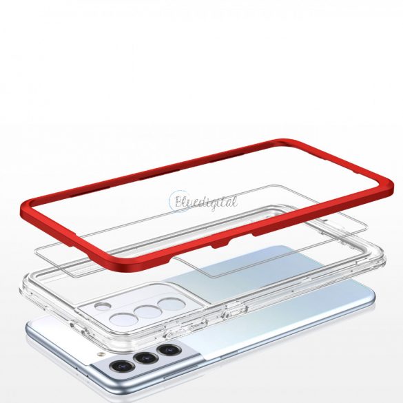 Husă transparentă 3in1 pentru Samsung Galaxy S21 5G Frame Gel Husă Roșu