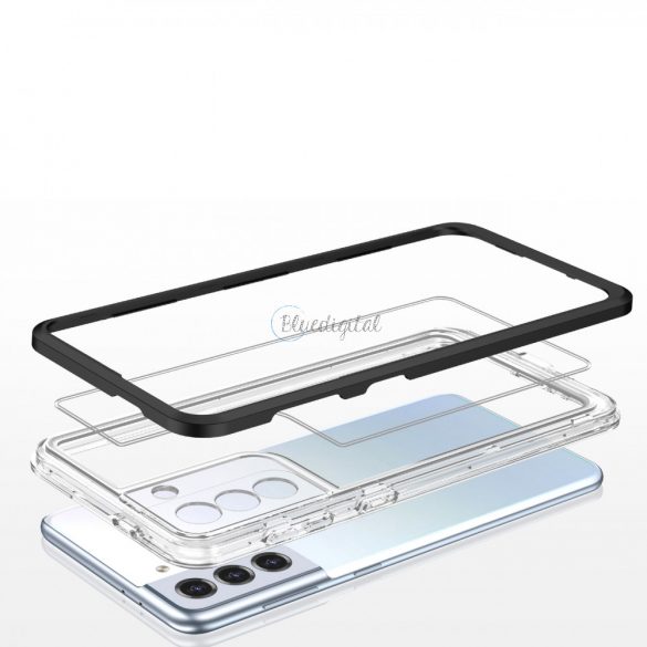 Husă Clear 3in1 pentru Samsung Galaxy S22 + (S22 Plus) Frame Gel Husă Negru