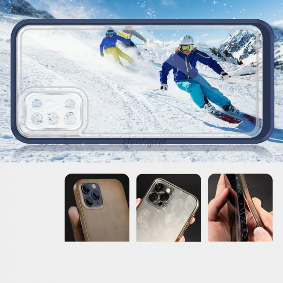 Husă transparentă 3in1 pentru Samsung Galaxy A03s (166) cadru gel Husă albastru