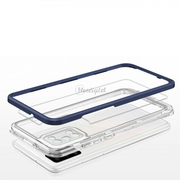 Husă transparentă 3in1 pentru Samsung Galaxy A03s (166) cadru gel Husă albastru